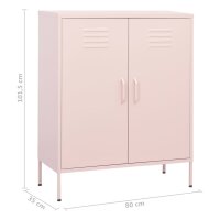 vidaXL Lagerschrank Rosa 80x35x101,5 cm Stahl