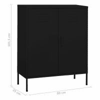 vidaXL Lagerschrank Schwarz 80x35x101,5 cm Stahl