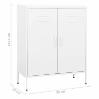 vidaXL Lagerschrank Wei&szlig; 80x35x101,5 cm Stahl