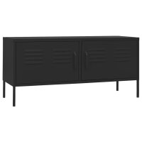 vidaXL TV-Schrank Schwarz 105x35x50 cm Stahl