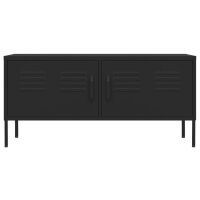 vidaXL TV-Schrank Schwarz 105x35x50 cm Stahl