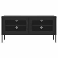 vidaXL TV-Schrank Schwarz 105x35x50 cm Stahl