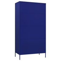 vidaXL Kleiderschrank Marineblau 90x50x180 cm Stahl