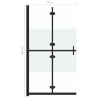 vidaXL Faltbare begehbare Duschwand Halbmattiertes ESG-Glas 70x190 cm