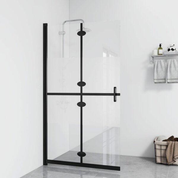 vidaXL Faltbare begehbare Duschwand Halbmattiertes ESG-Glas 90x190 cm