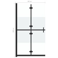 vidaXL Faltbare begehbare Duschwand Halbmattiertes ESG-Glas 90x190 cm