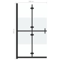 vidaXL Faltbare begehbare Duschwand Halbmattiertes ESG-Glas 100x190 cm