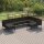 vidaXL 9-tlg. Garten-Lounge-Set mit Auflagen Poly Rattan Schwarz