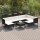 vidaXL 10-tlg. Garten-Lounge-Set mit Auflagen Poly Rattan Schwarz