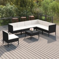 vidaXL 8-tlg. Garten-Lounge-Set mit Auflagen Poly Rattan...