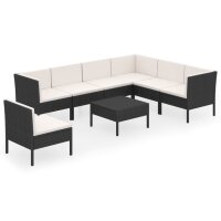 vidaXL 8-tlg. Garten-Lounge-Set mit Auflagen Poly Rattan...