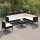 vidaXL 8-tlg. Garten-Lounge-Set mit Auflagen Poly Rattan Schwarz