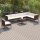 vidaXL 9-tlg. Garten-Lounge-Set mit Auflagen Poly Rattan Braun