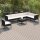 vidaXL 9-tlg. Garten-Lounge-Set mit Auflagen Poly Rattan Schwarz