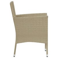 vidaXL 9-tlg. Garten-Essgruppe mit Kissen Poly Rattan Beige