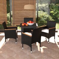 vidaXL 5-tlg. Garten-Essgruppe mit Kissen Poly Rattan...