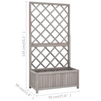 vidaXL Garten-Spalier mit Blumenkasten Grau 70x30x135 cm Tannenholz