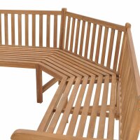 vidaXL Garten-Eckbank 185x185x90 cm Massivholz Teak