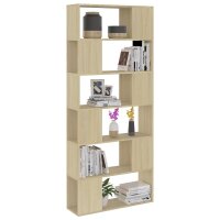 vidaXL B&uuml;cherregal Raumteiler Sonoma-Eiche 80x24x186 cm Holzwerkstoff