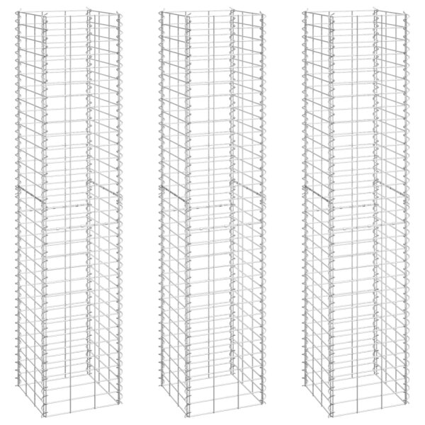 vidaXL Gabionen-Hochbeete 3 Stk. 30x30x150 cm Eisen