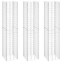 vidaXL Gabionen-Hochbeete 3 Stk. 30x30x150 cm Eisen