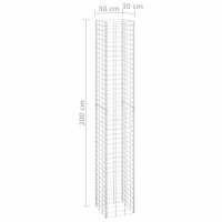 vidaXL Gabionen-Hochbeete 3 Stk. 30x30x200 cm Eisen