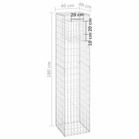 vidaXL Gabionens&auml;ule 40x40x180 cm Eisen