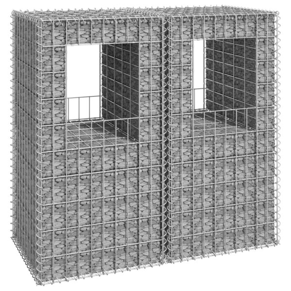 vidaXL Gabionens&auml;ulen 2 Stk. 50x50x100 cm Eisen