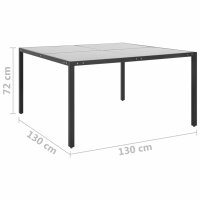 vidaXL Gartentisch Anthrazit 130x130x72 cm Stahl und Glas