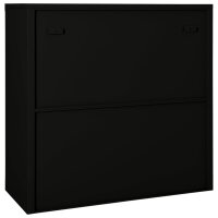 vidaXL Schrank mit Schiebet&uuml;r Schwarz 90x40x90 cm Stahl