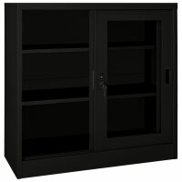 vidaXL Schrank mit Schiebet&uuml;r Schwarz 90x40x90 cm Stahl