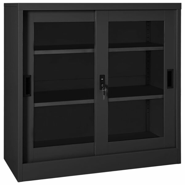 vidaXL Schrank mit Schiebet&uuml;r Anthrazit 90x40x90 cm Stahl