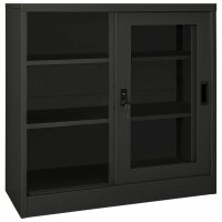 vidaXL Schrank mit Schiebet&uuml;r Anthrazit 90x40x90 cm Stahl