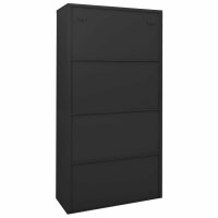 vidaXL B&uuml;roschrank mit Schiebet&uuml;r Anthrazit 90x40x180 cm Stahl