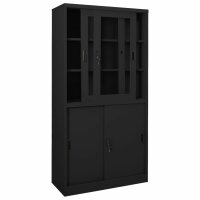 vidaXL Büroschrank mit Schiebetür Anthrazit 90x40x180 cm Stahl