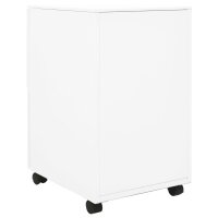 vidaXL Aktenschrank mit Rollen Wei&szlig; 39x45x67 cm Stahl