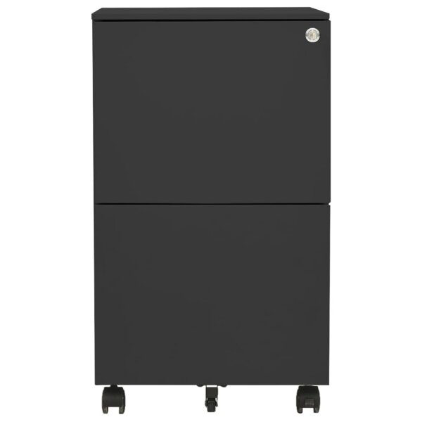 vidaXL Aktenschrank mit Rollen Anthrazit 39x45x67 cm Stahl