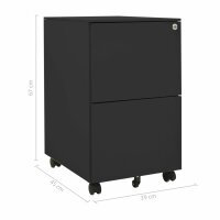 vidaXL Aktenschrank mit Rollen Anthrazit 39x45x67 cm Stahl