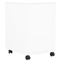 vidaXL Aktenschrank mit Rollen Wei&szlig; 39x45x60 cm Stahl