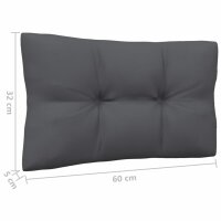 vidaXL Garten-Mittelsofa mit Kissen Schwarz Massivholz Kiefer