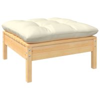 vidaXL 2-Sitzer-Gartensofa mit Creme Kissen Massivholz...