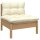 vidaXL 3-tlg. Garten-Lounge-Set mit Kissen Creme Massivholz Kiefer