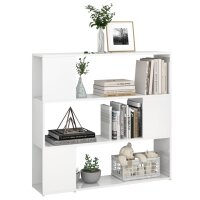 vidaXL B&uuml;cherregal Raumteiler Hochglanz-Wei&szlig; 100x24x94 cm