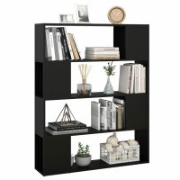 vidaXL Bücherregal Raumteiler Schwarz 100x24x124 cm