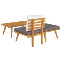 vidaXL 3-tlg. Garten-Lounge-Set mit Kissen Massivholz Akazie