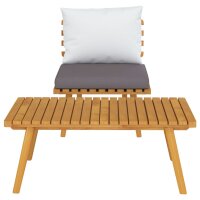 vidaXL 2-tlg. Garten-Lounge-Set mit Kissen Massivholz Akazie