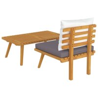 vidaXL 2-tlg. Garten-Lounge-Set mit Kissen Massivholz Akazie