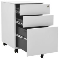 vidaXL Aktenschrank mit Rollen Hellgrau 39x45x60 cm Stahl