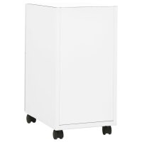 vidaXL Aktenschrank mit Rollen Wei&szlig; 30x45x59 cm Stahl