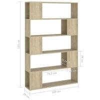 vidaXL B&uuml;cherregal Raumteiler Sonoma-Eiche 100x24x155 cm Holzwerkstoff